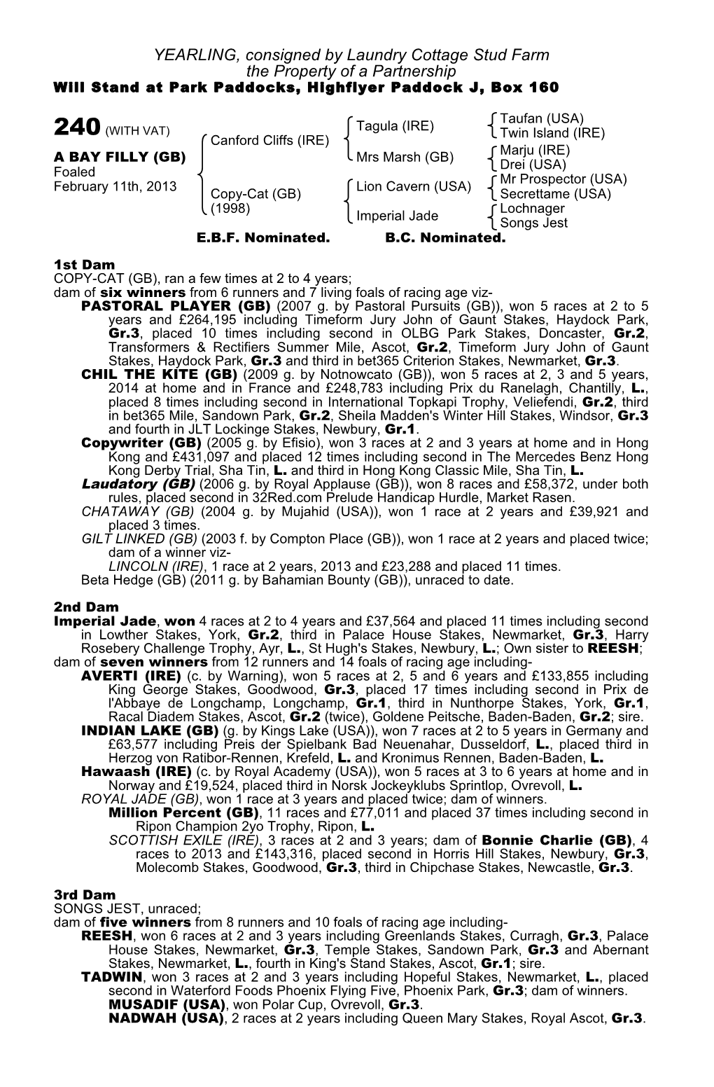 Tattersalls October Yearling Sale Book 1