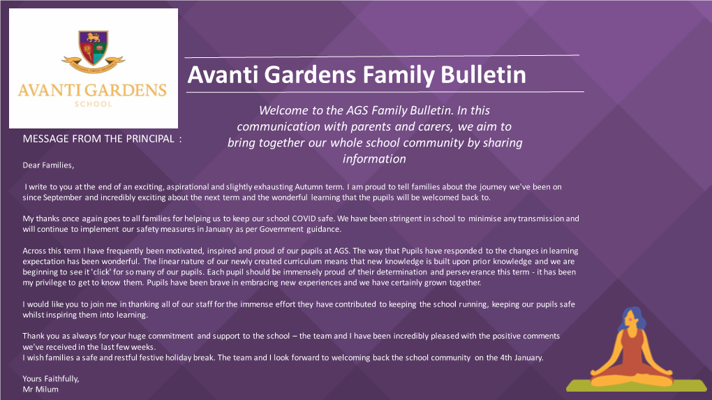 Avanti Gardens Family Bulletin