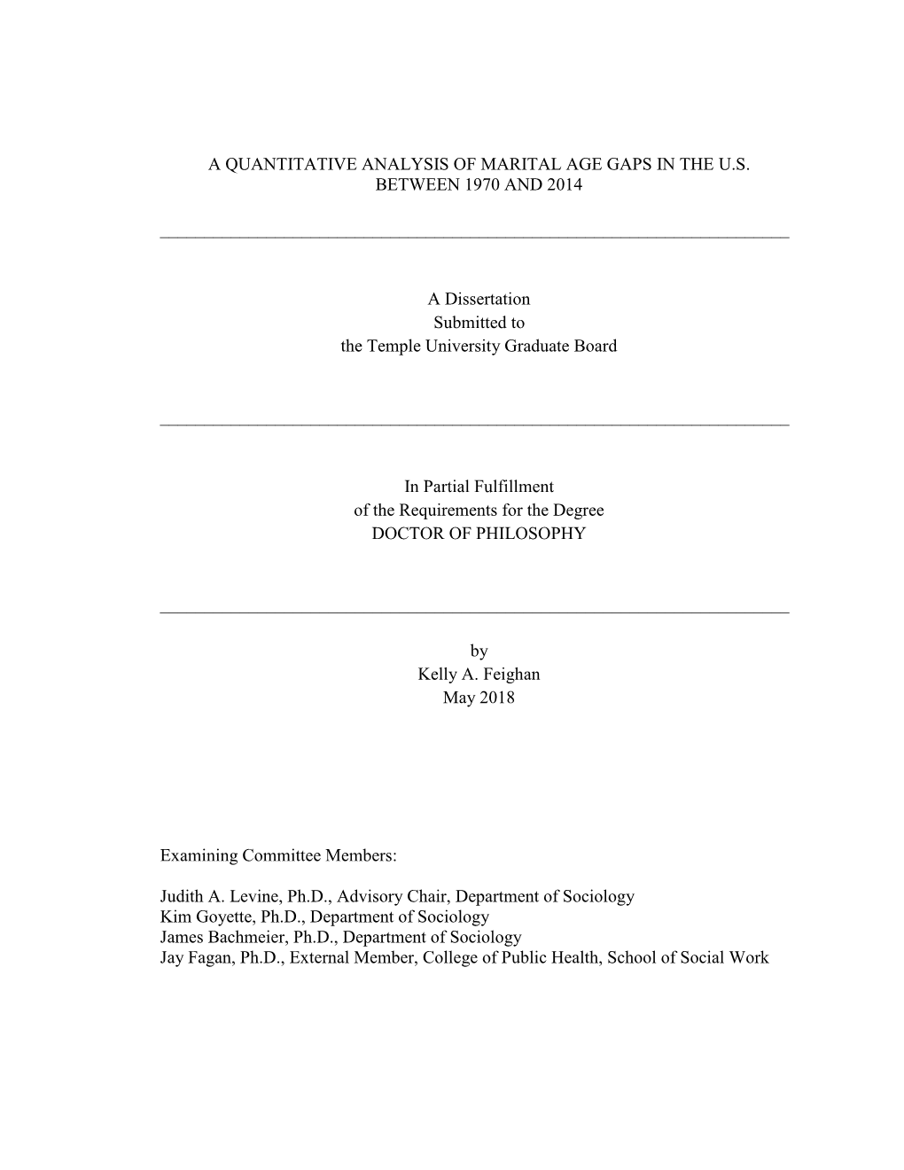 A Quantitative Analysis of Marital Age Gaps in the U.S. Between 1970 and 2014