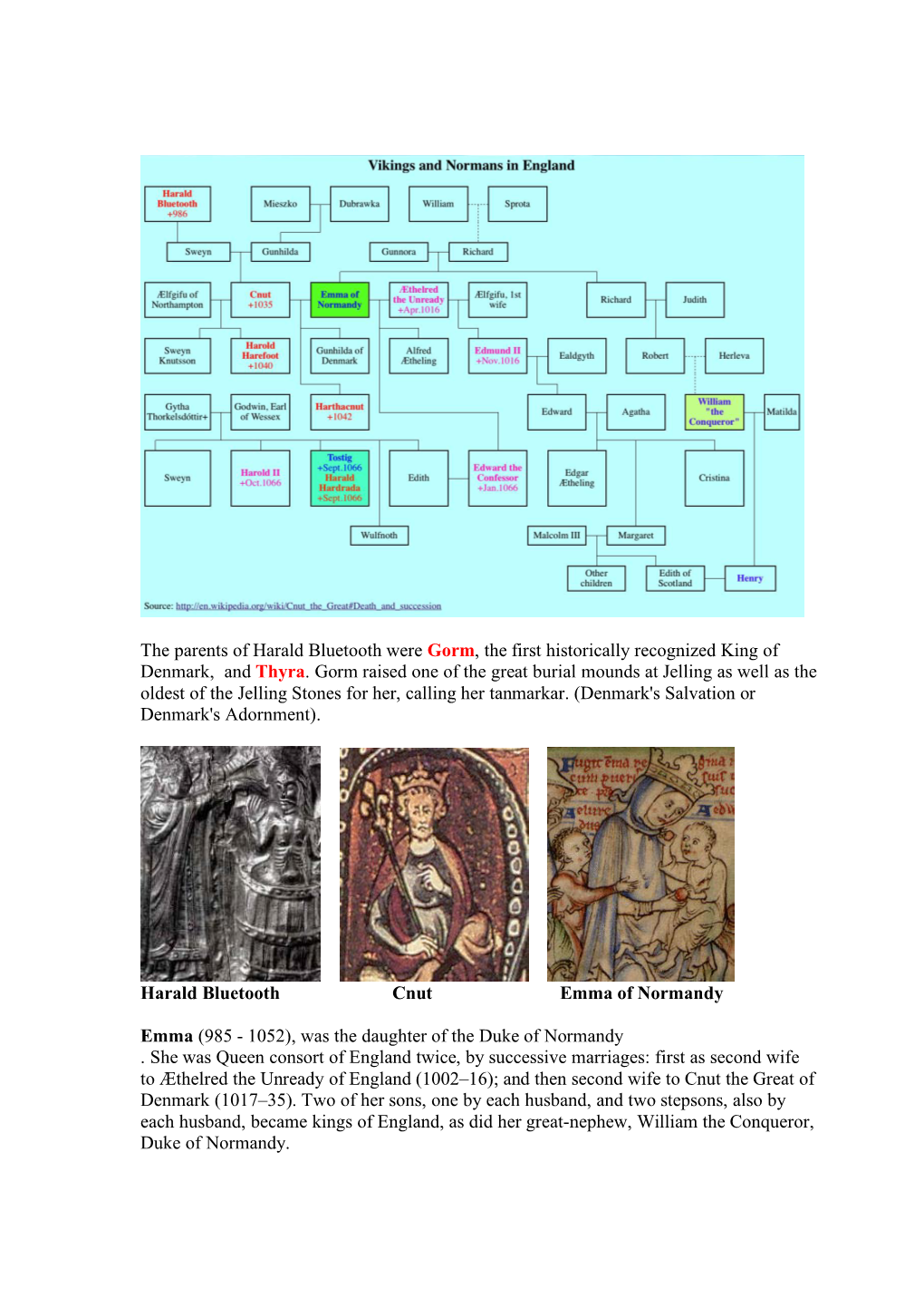 The Parents of Harald Bluetooth Were Gorm, the First Historically Recognized King of Denmark, and Thyra