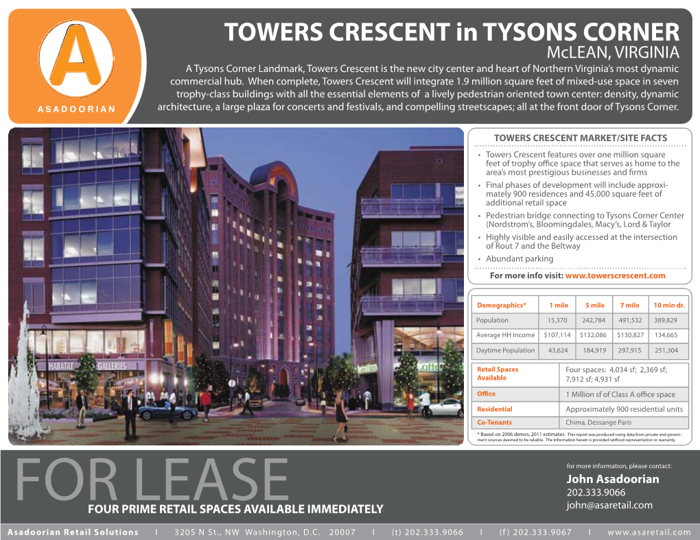 Towers Crescent in Tysons Corner Tysons in Crescent Towers