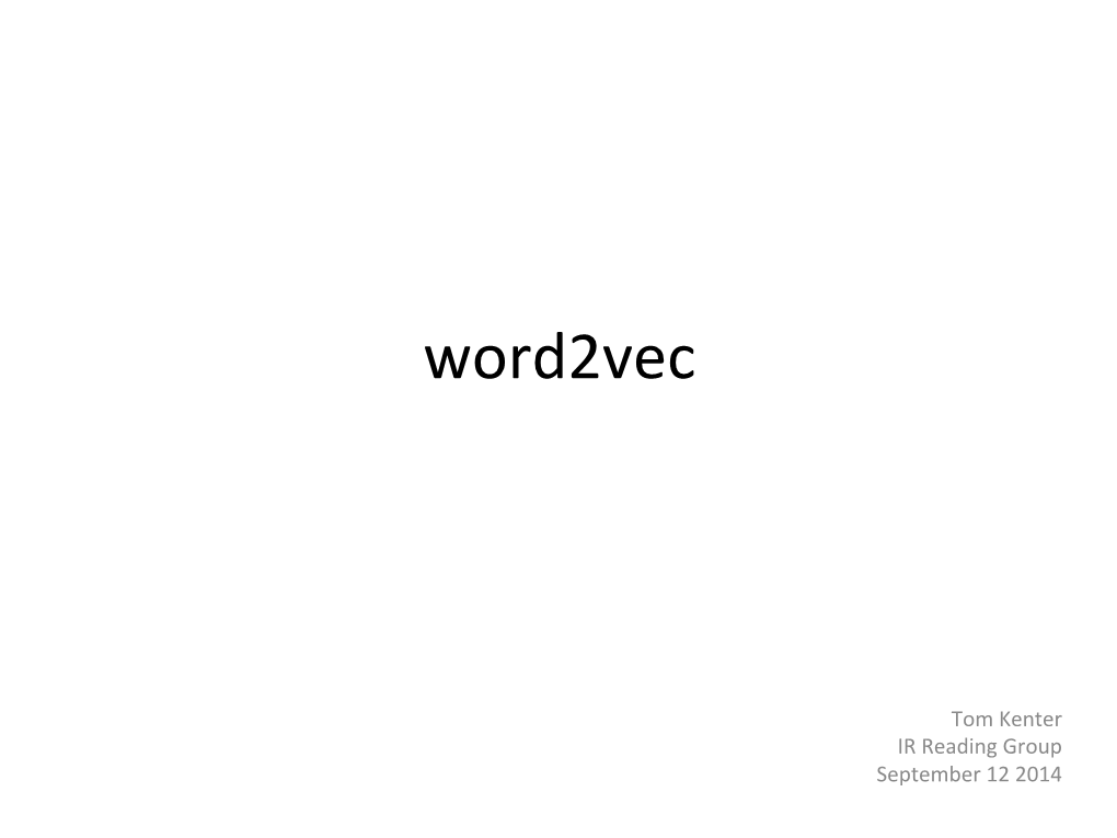 Slides on Word2vec