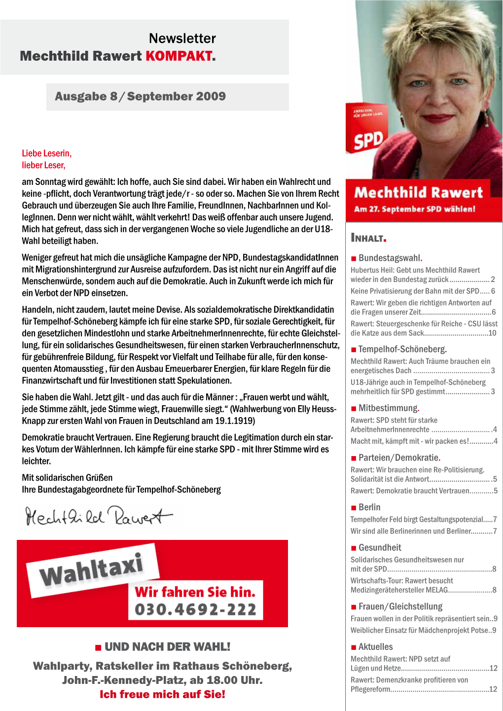 Newsletter Mechthild Rawert KOMPAKT