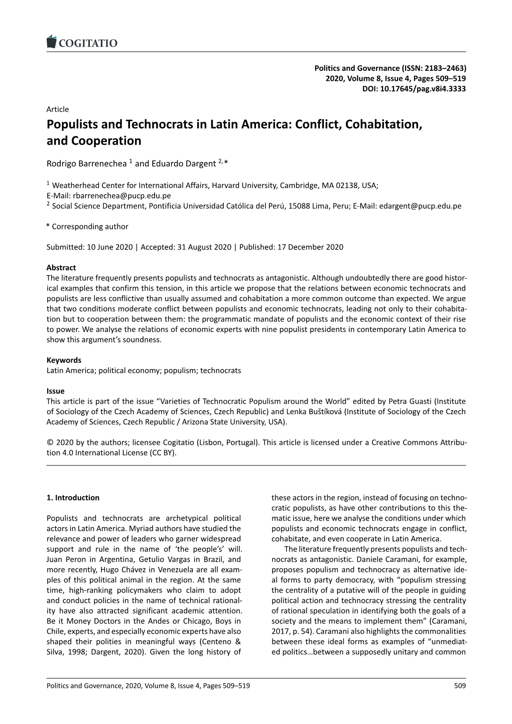 Populists and Technocrats in Latin America: Conflict, Cohabitation, and Cooperation