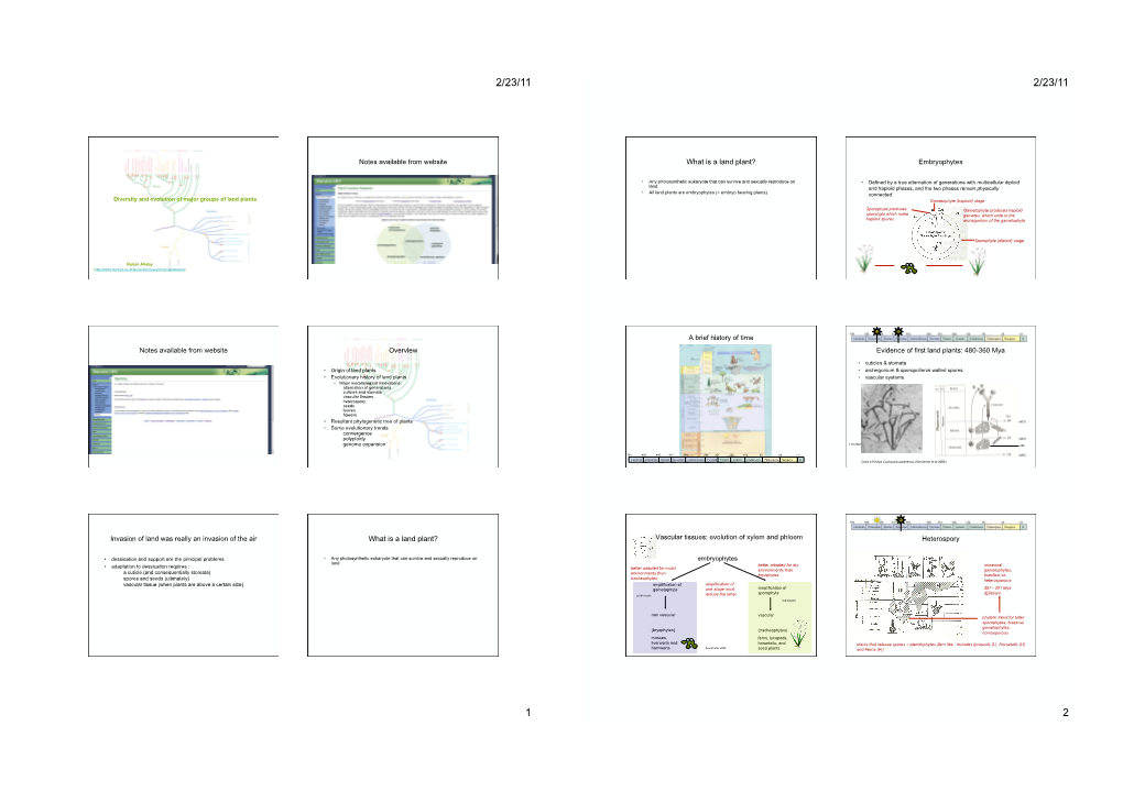 Land Plant Evolution 2011