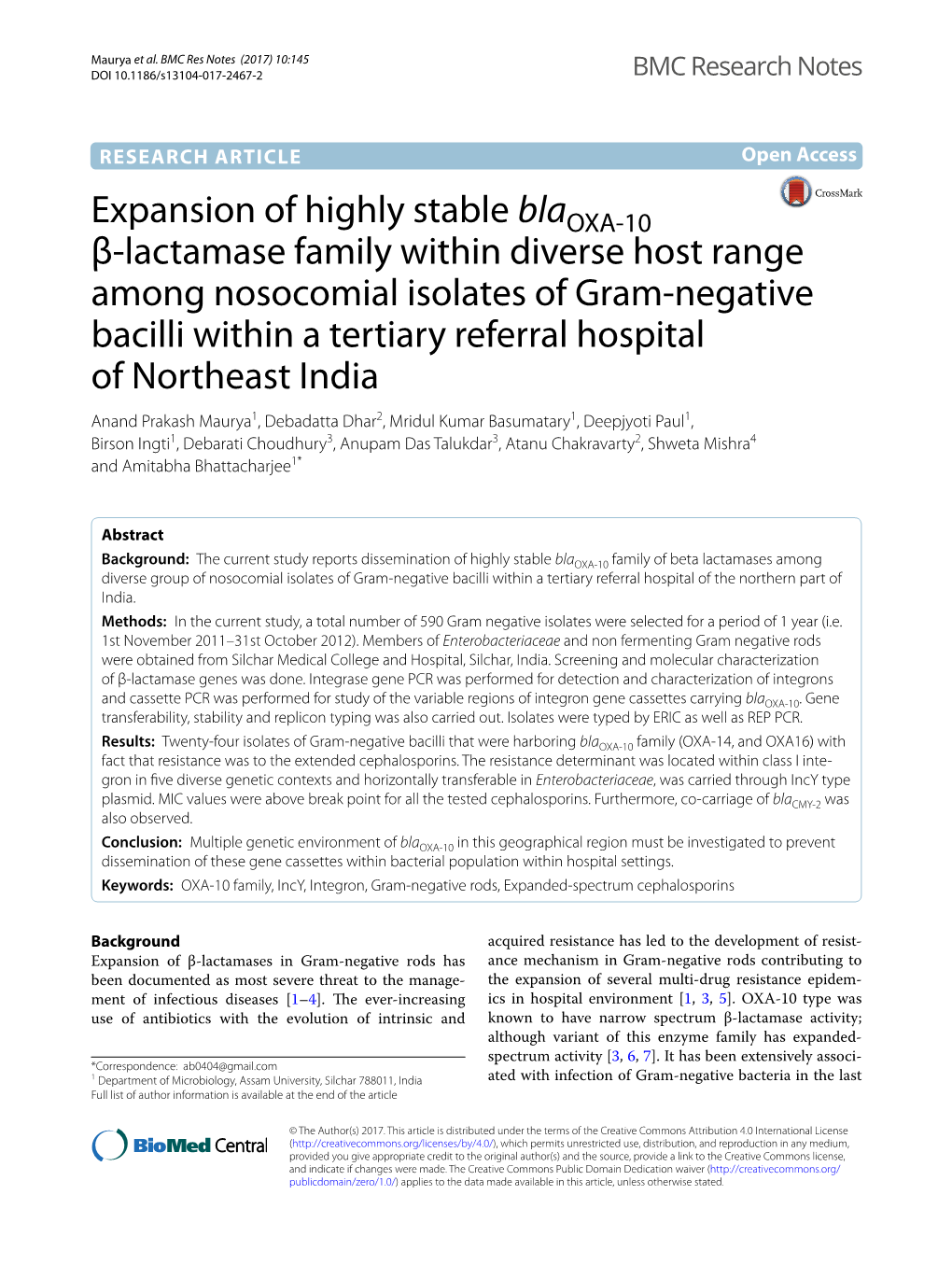 Expansion of Highly Stable Blaoxa-10 Β-Lactamase Family Within Diverse