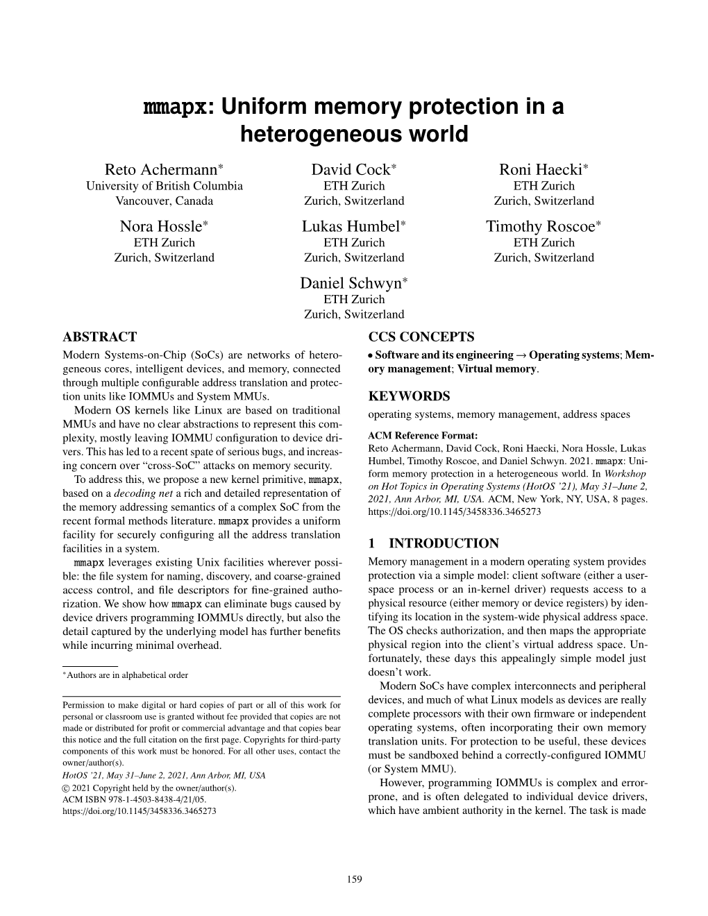 Mmapx: Uniform Memory Protection in a Heterogeneous World