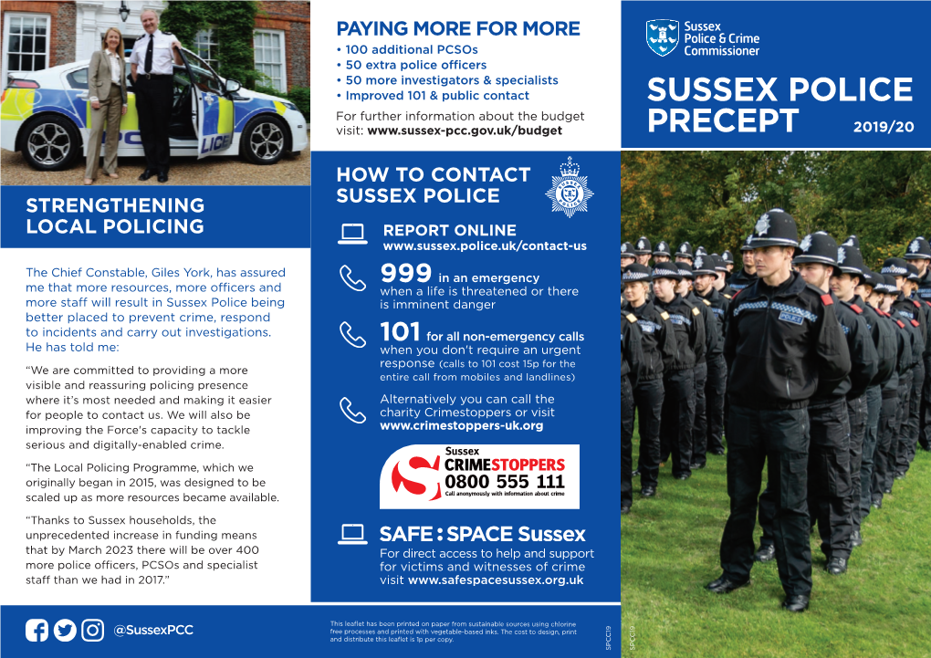 Sussex POLICE PRECEPT