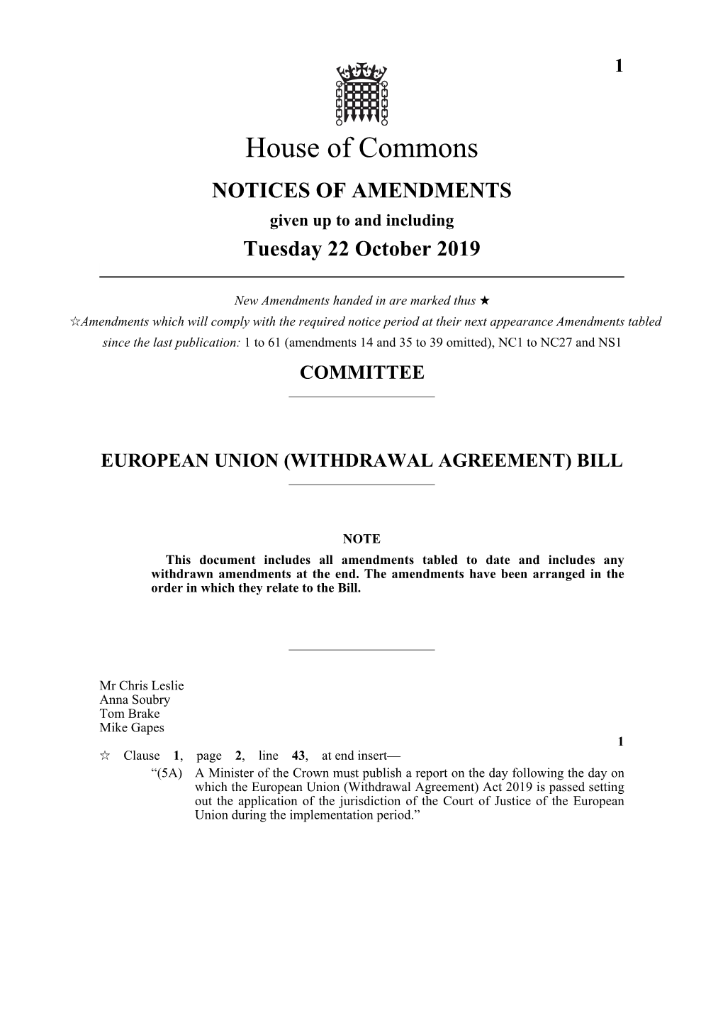 Withdrawal Agreement) Bill