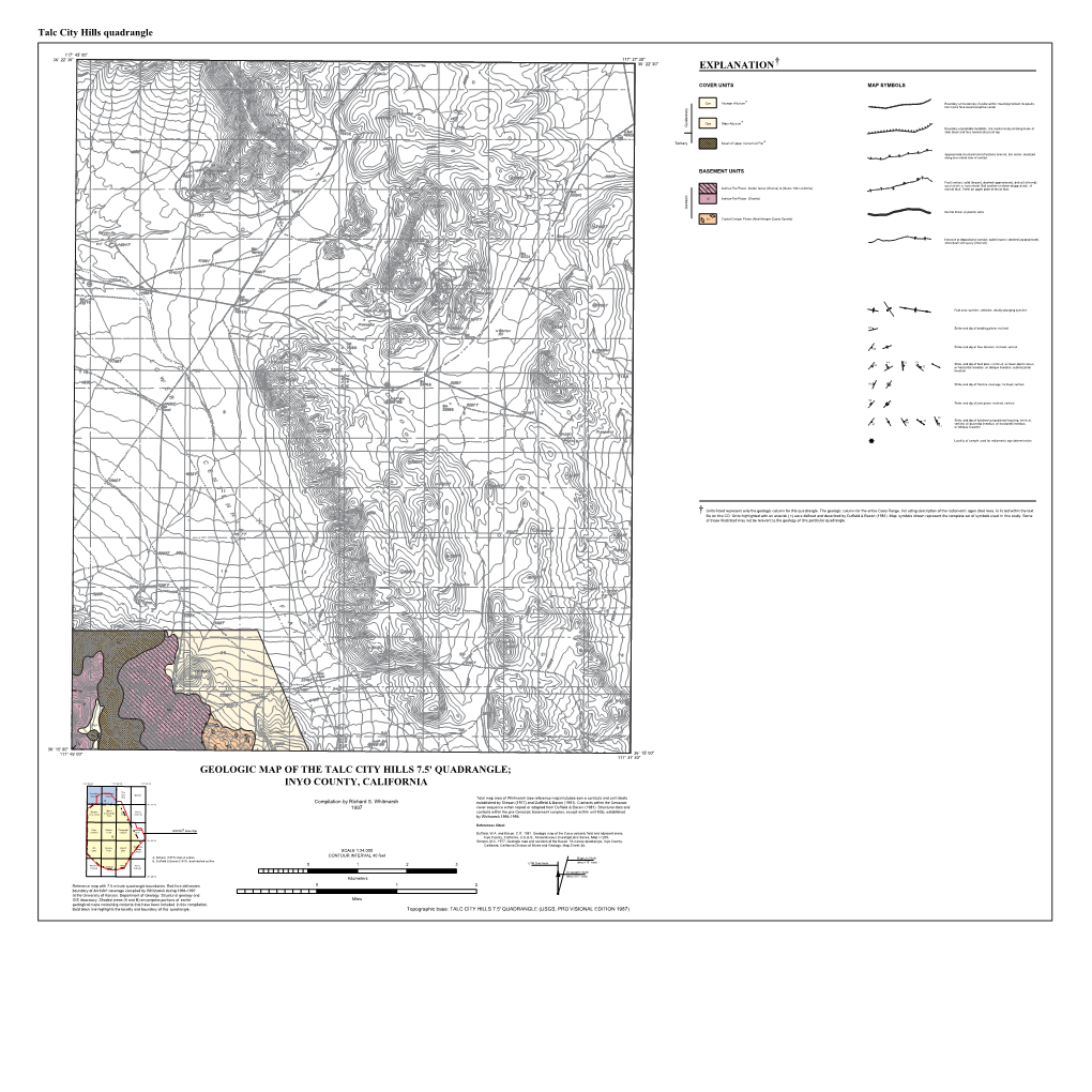 Geologic Map of the Talc City Hills 7.5' Quadrangle;