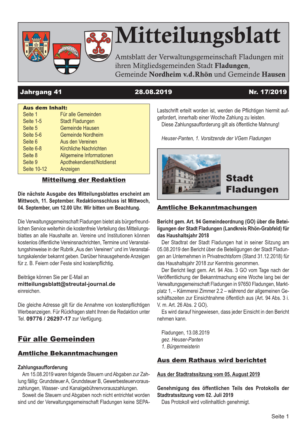 Mitteilungsblatt Fladungen