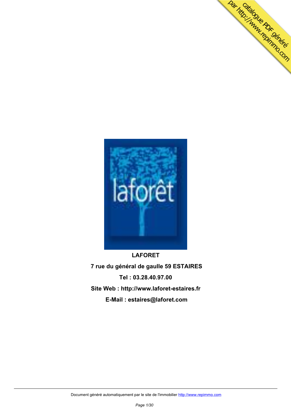 Catalogue Immobilier LAFORET ESTAIRES
