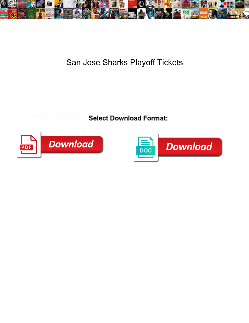 San Jose Sharks Playoff Tickets