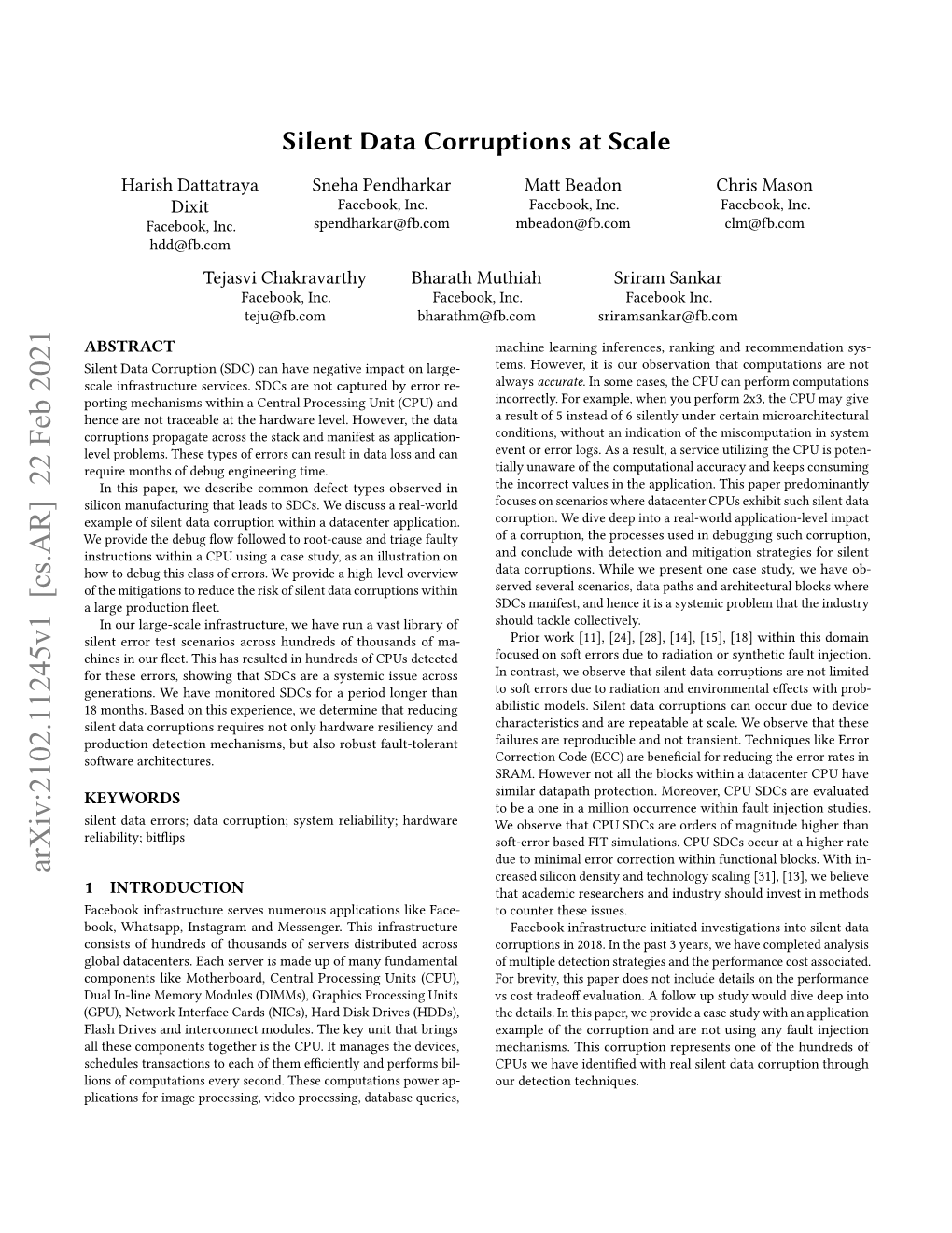 Silent Data Corruptions at Scale