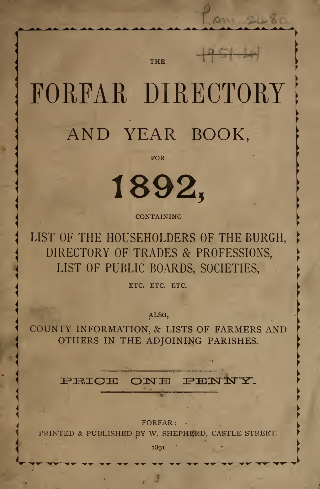 The Forfar Directory and Year Book