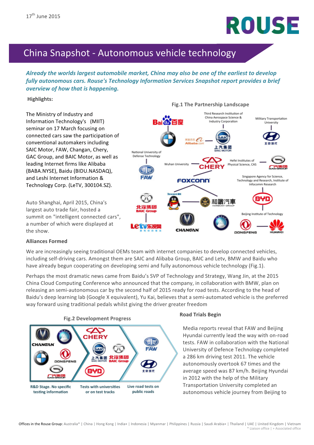 China Snapshot -‐ Autonomous Vehicle Technology