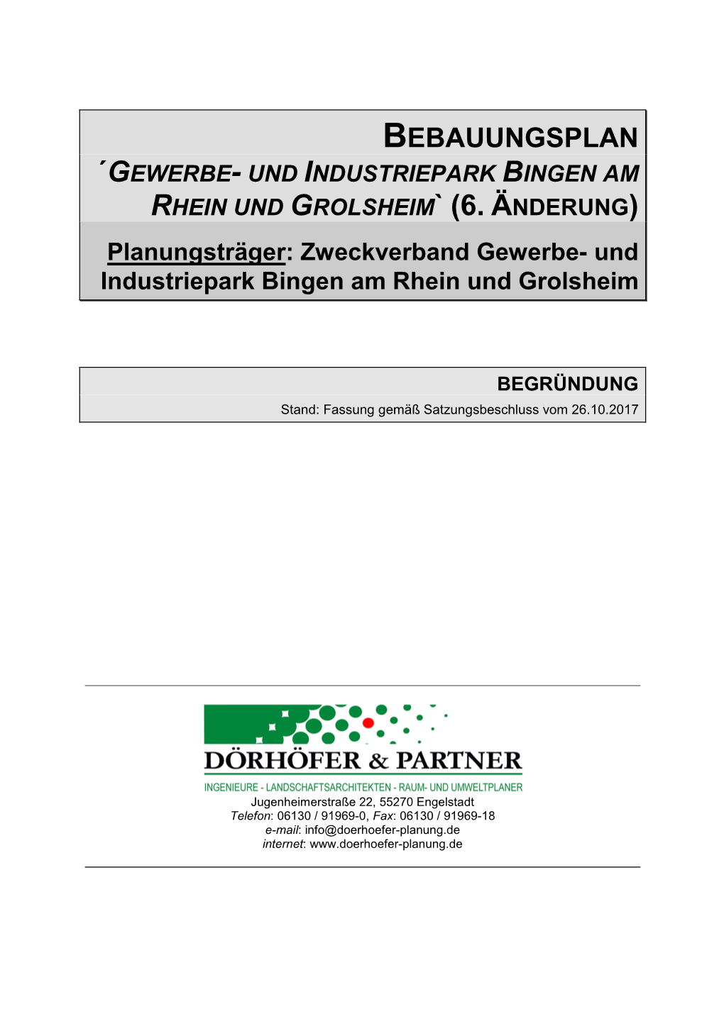 Bebauungsplan ´Gewerbe - Und Industriepark Bingen Am Rhein Und Grolsheim ` (6