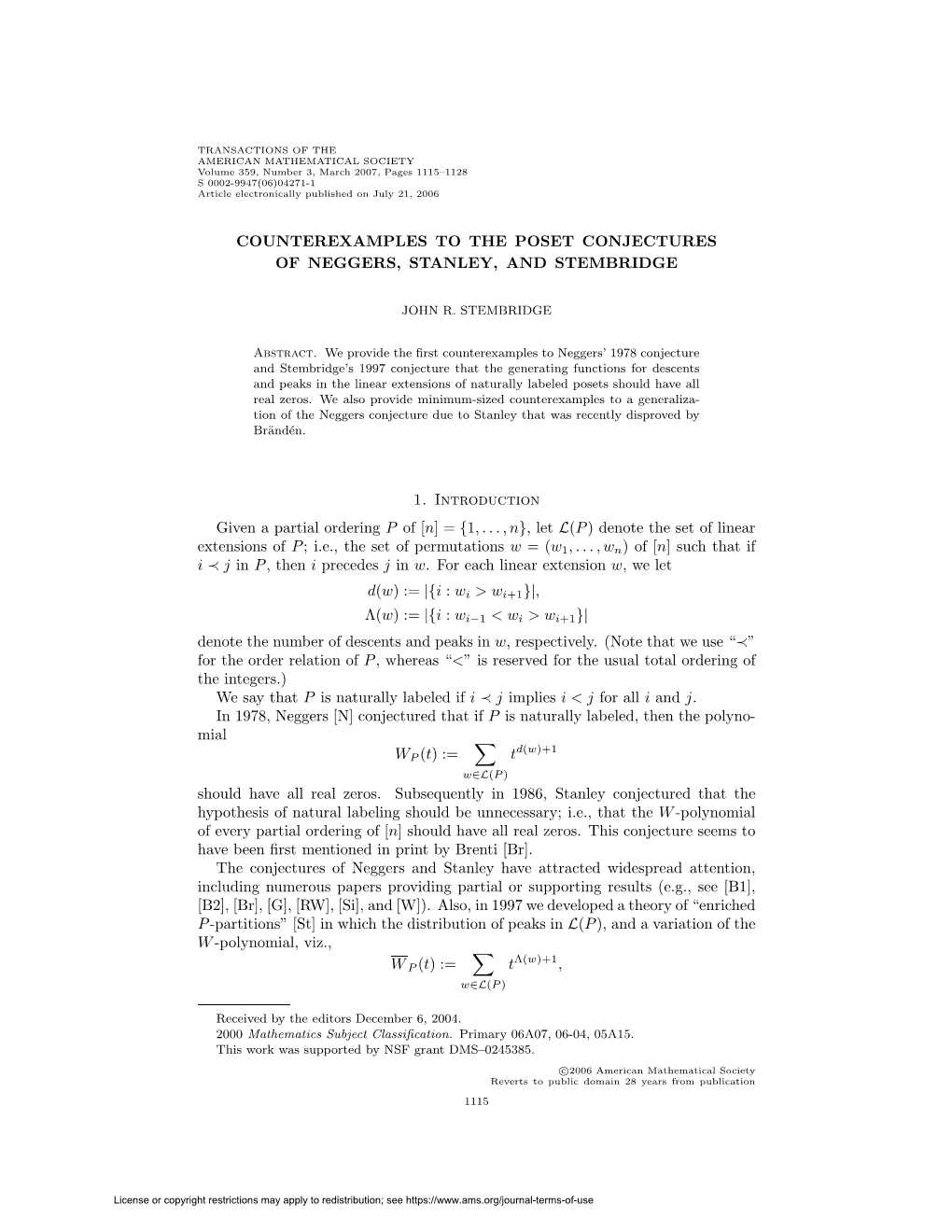 Counterexamples to the Poset Conjectures of Neggers, Stanley, and Stembridge