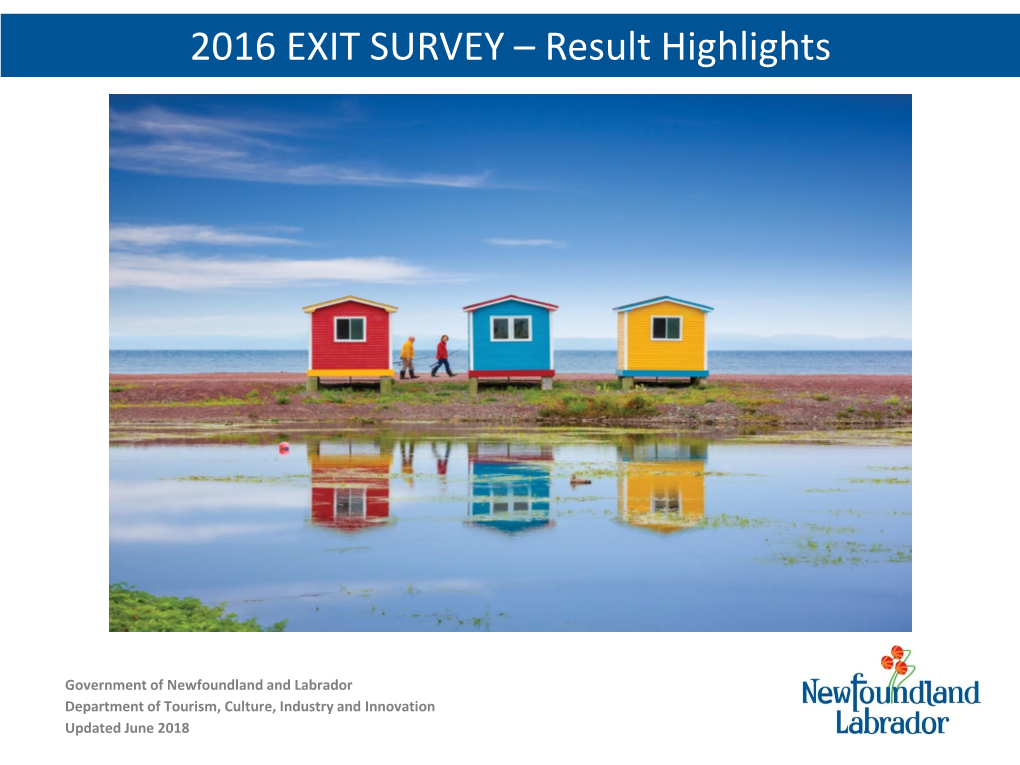 2016 EXIT SURVEY – Result Highlights