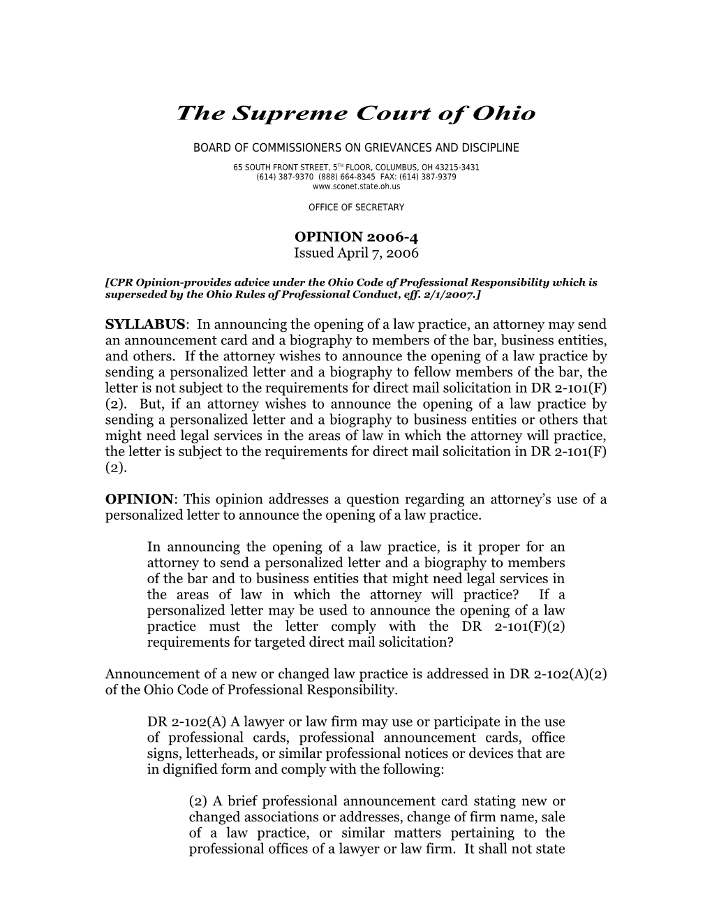 The Supreme Court of Ohio s10