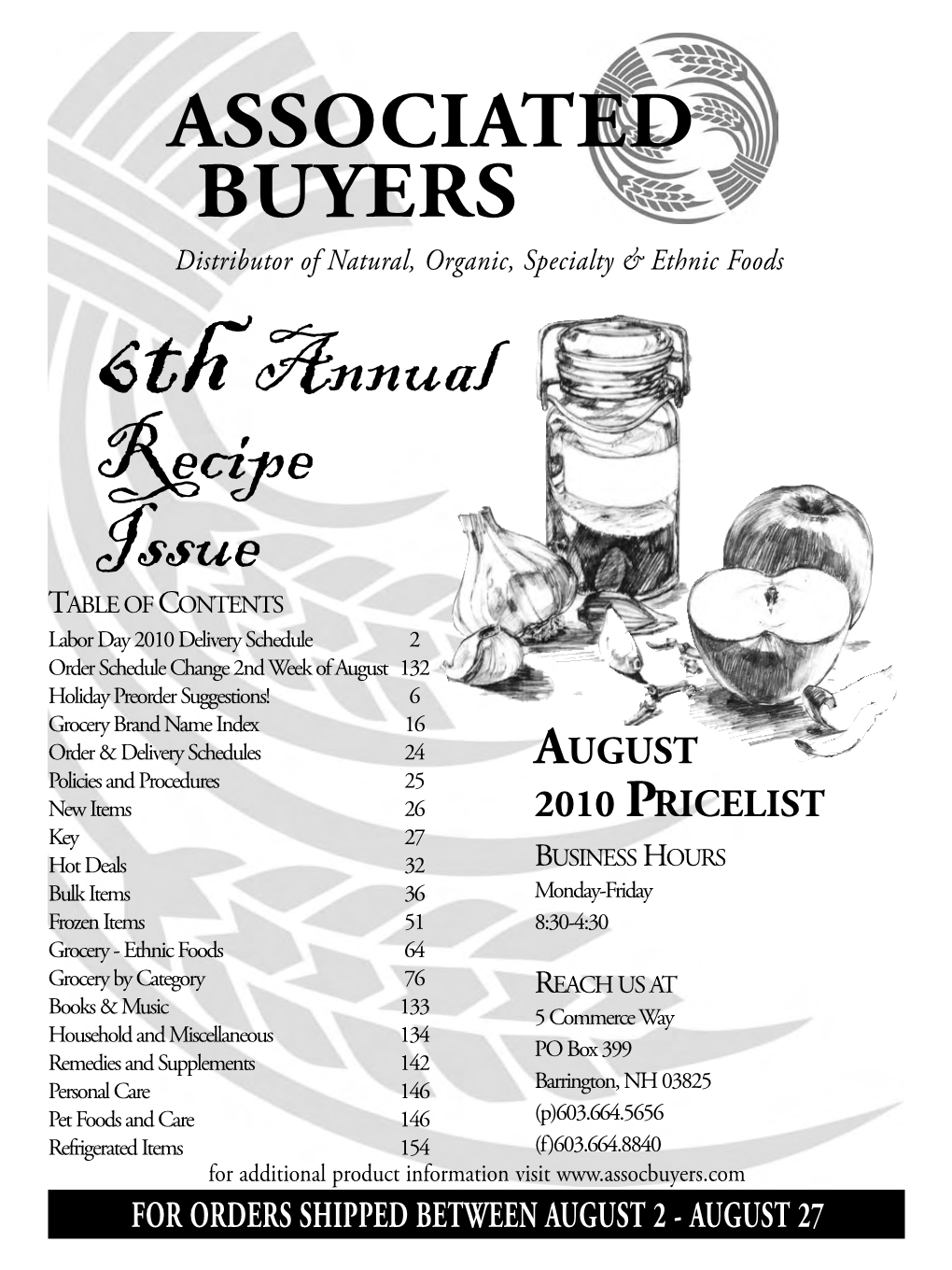 6Th Annual Recipe Issue