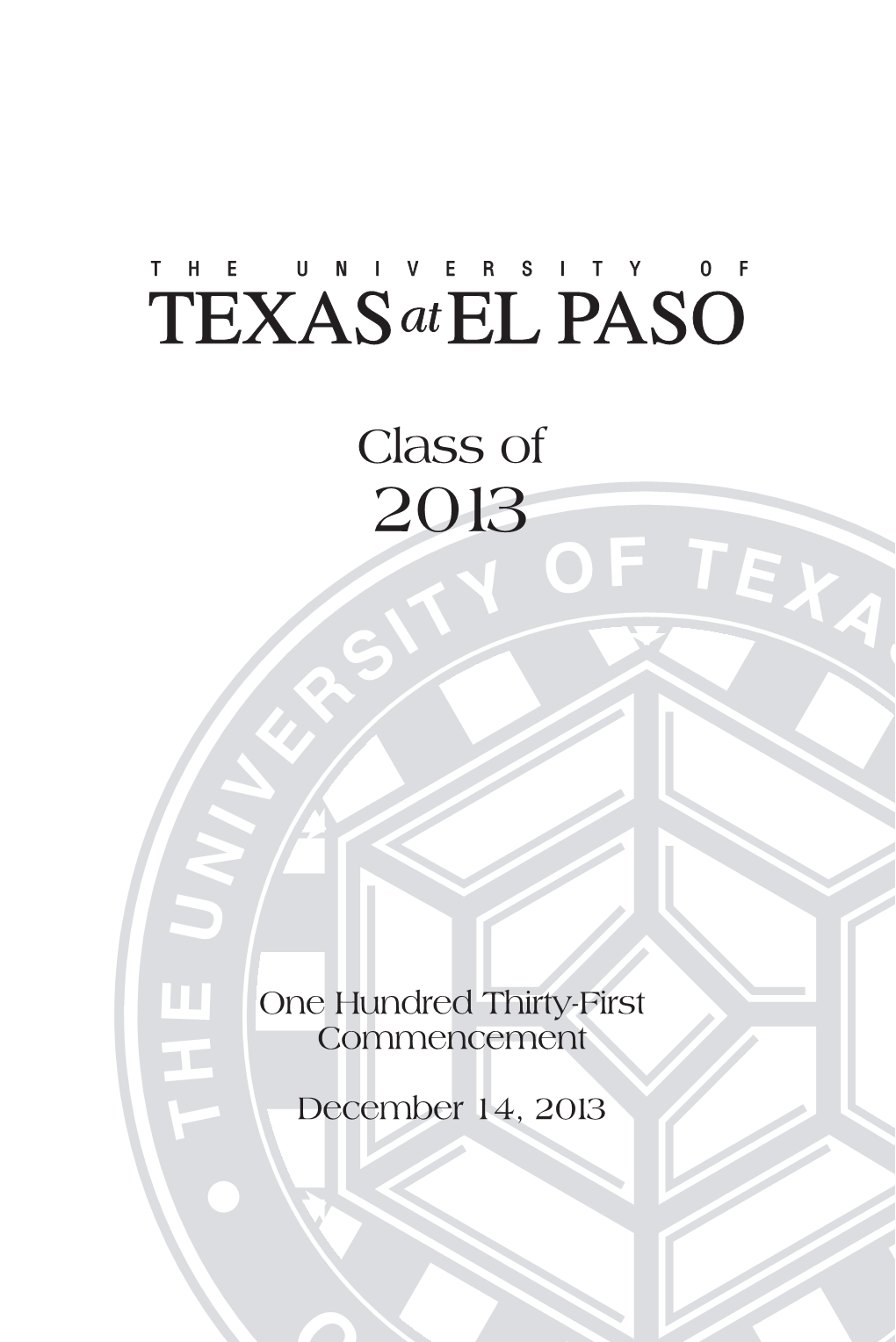 Winter 2013 Commencement Program