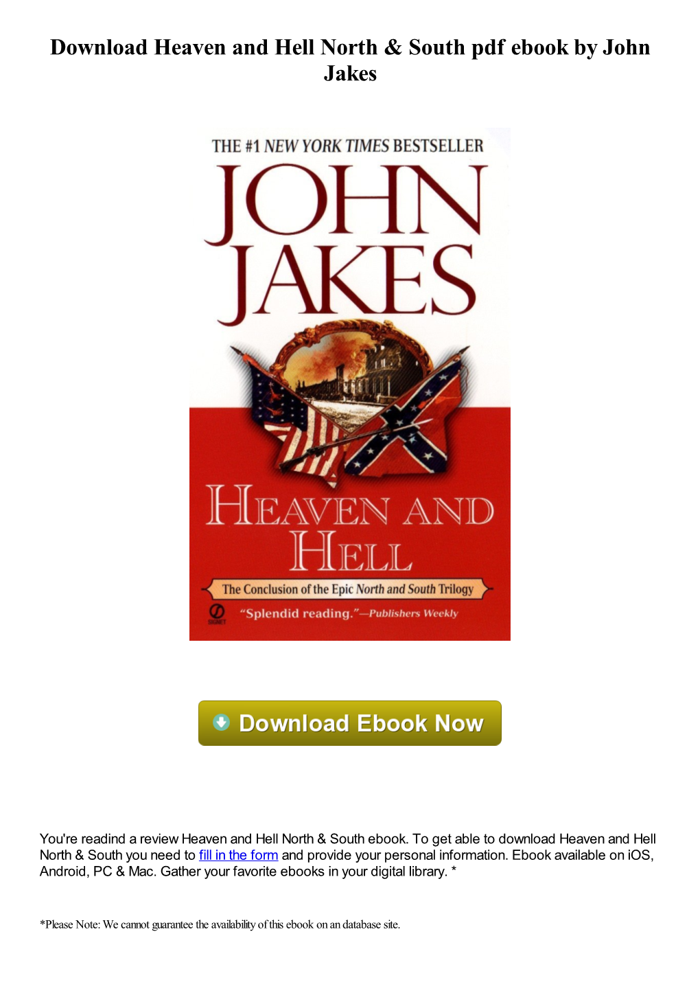 Download Heaven and Hell North & South Pdf Ebook by John Jakes