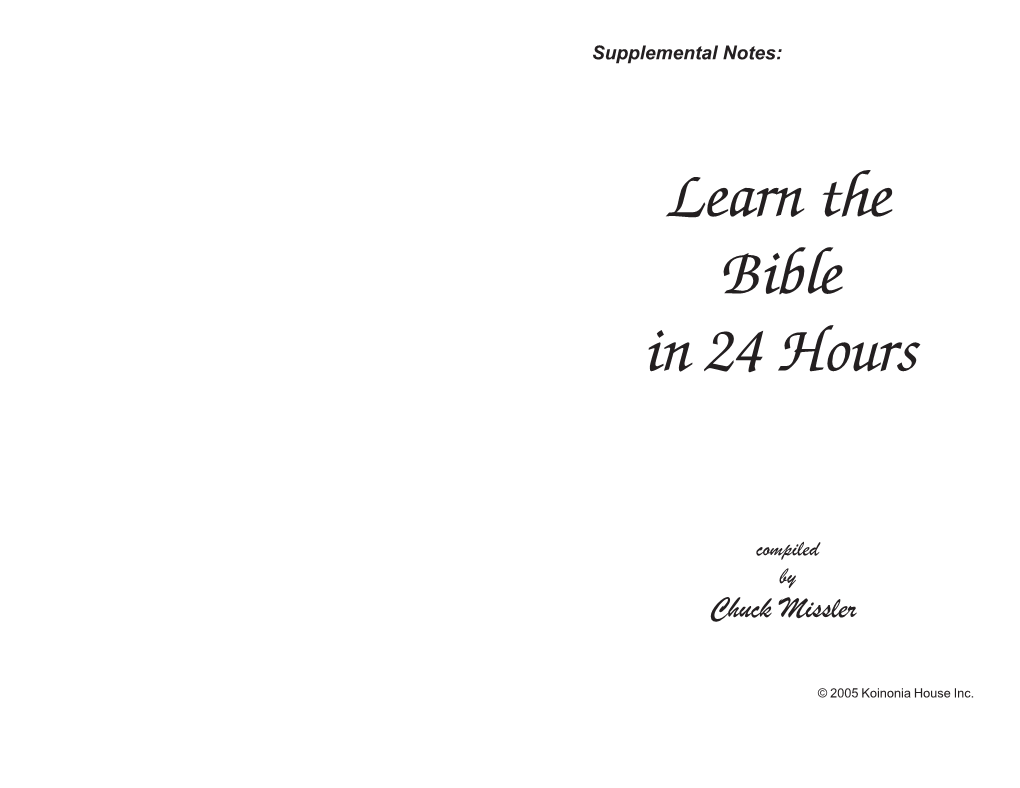 Learn the Bible in 24 Hours