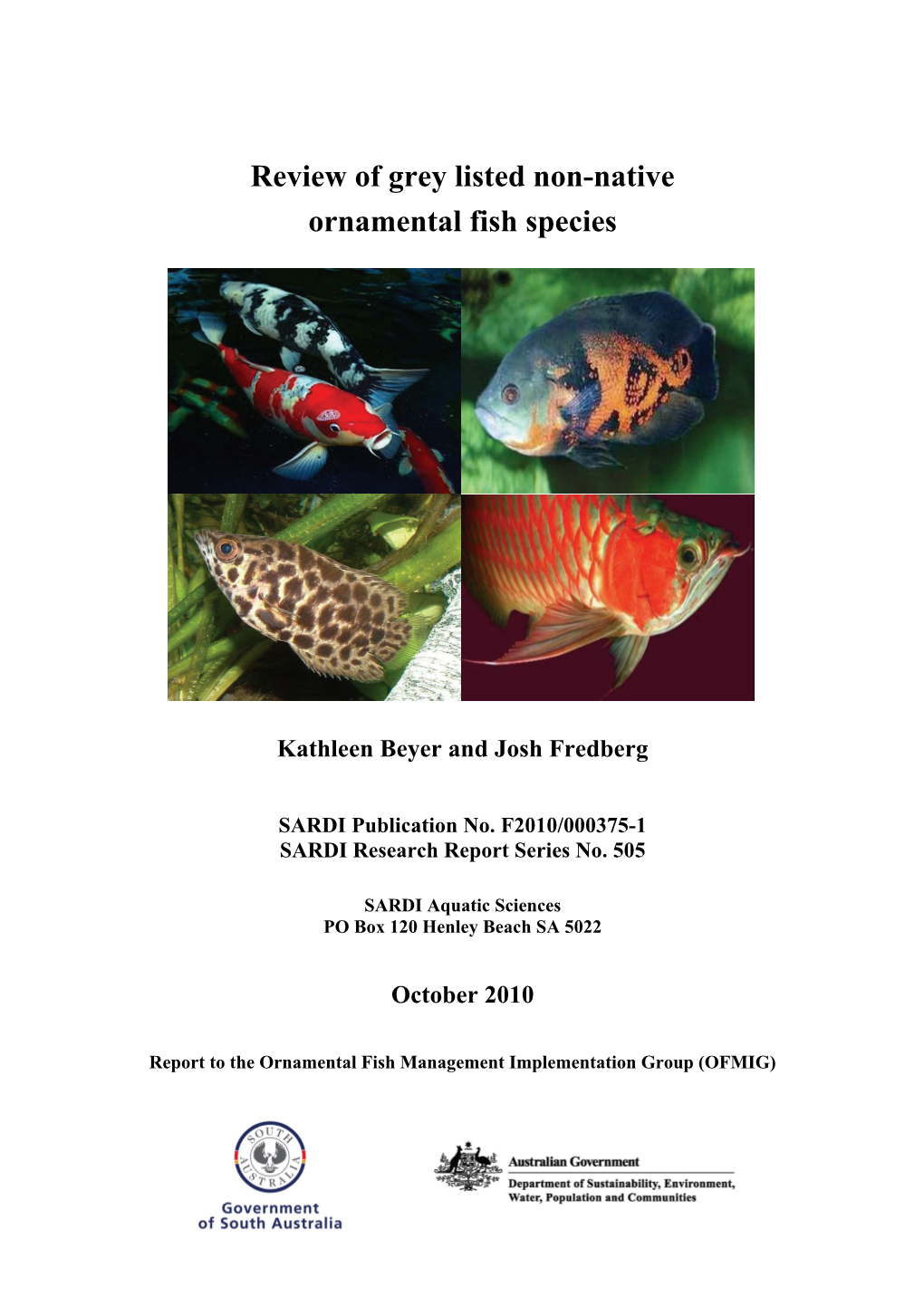 Review of Grey Listed Non-Native Ornamental Fish Species