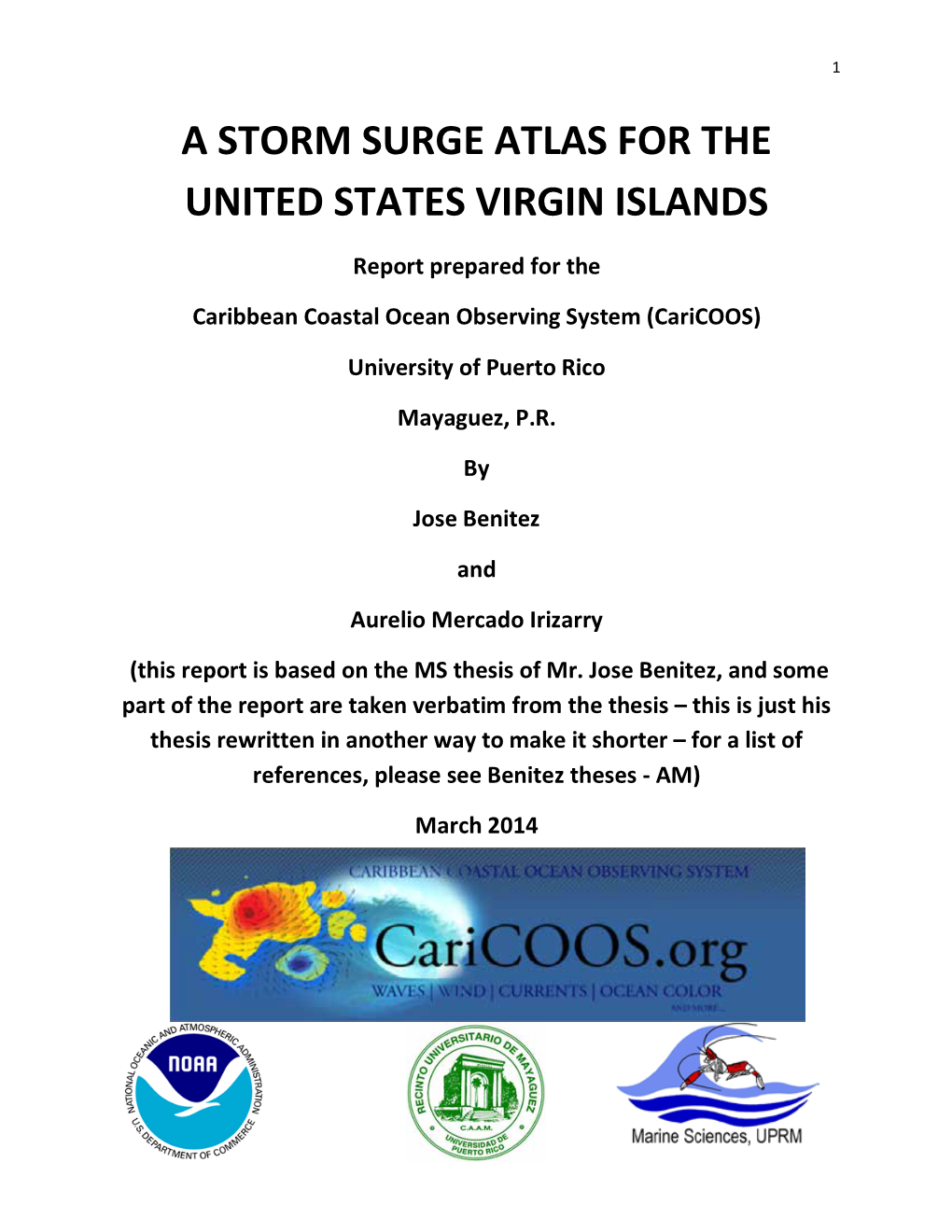 A Storm Surge Atlas for the United States Virgin Islands