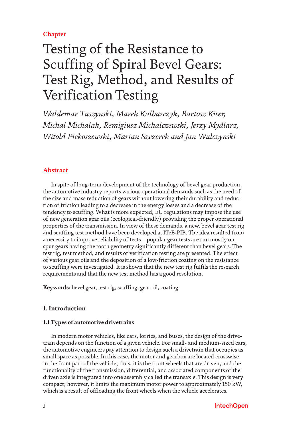 Testing of the Resistance to Scuffing of Spiral Bevel Gears