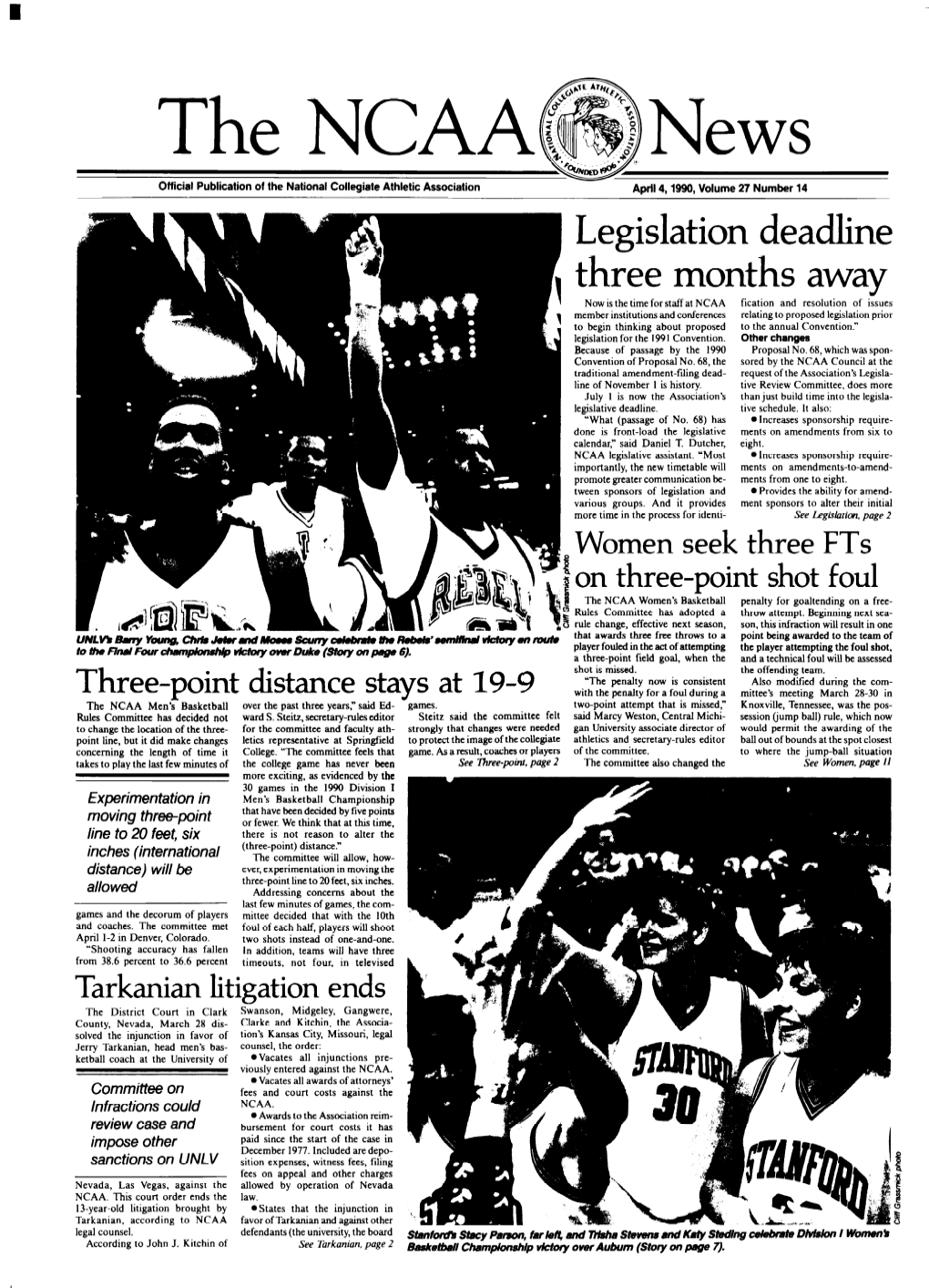 THE NCAA NEWS/Aptll4,19BO Legislation