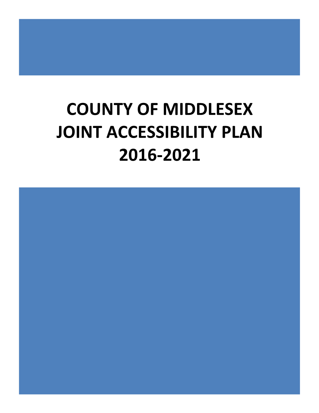 Joint Accessibility Plan with the County of Middlesex