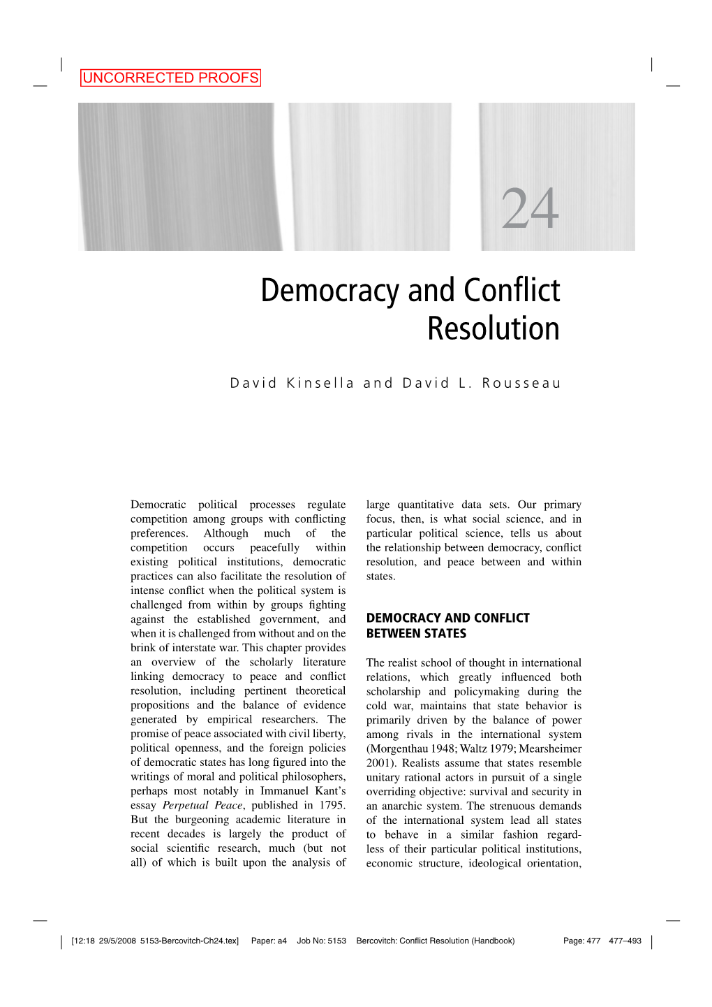 Democracy and Conflict Resolution 479