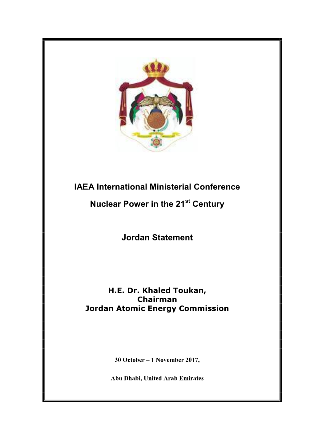 IAEA International Ministerial Conference Nuclear Power in The