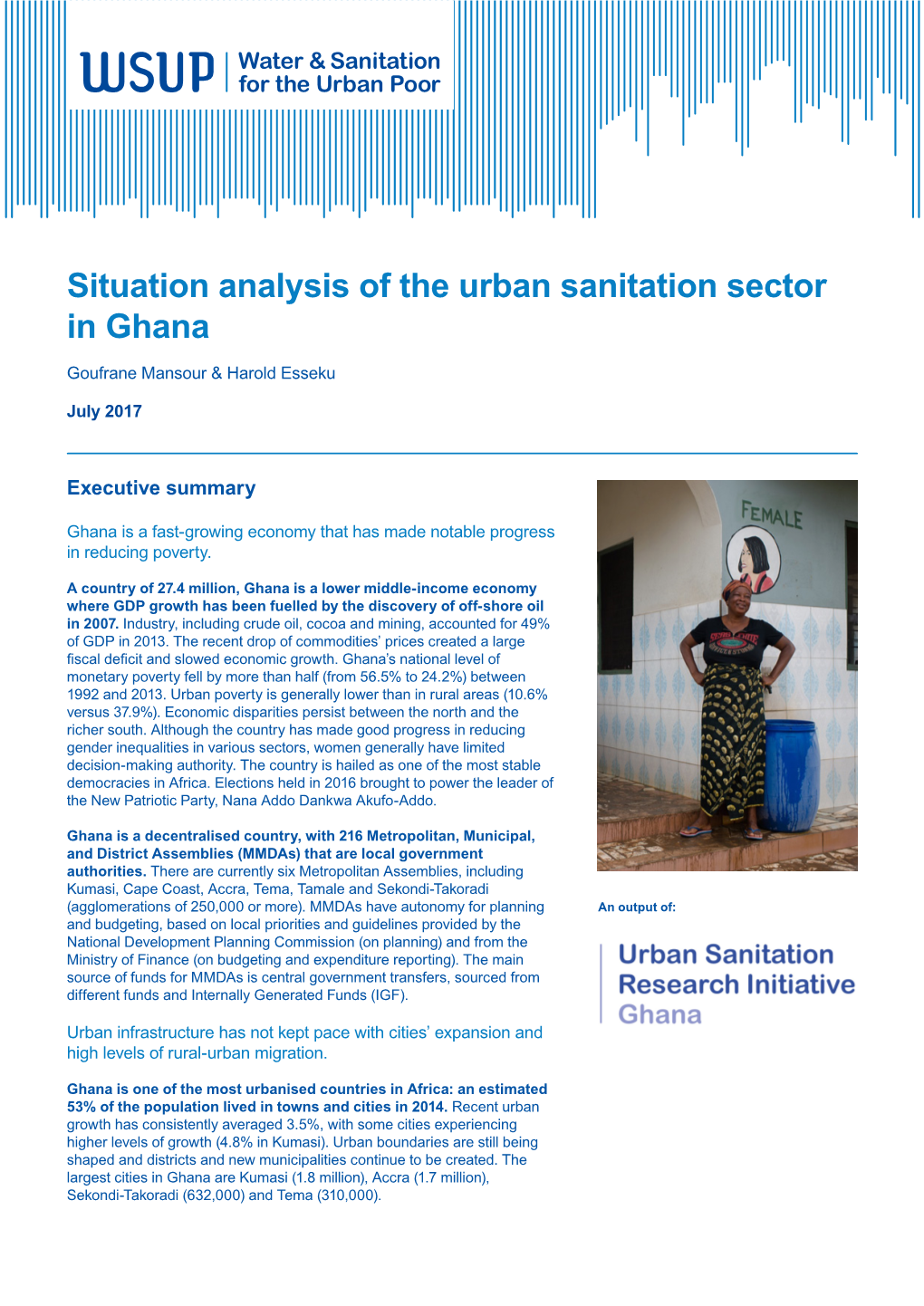 Situation Analysis of the Urban Sanitation Sector in Ghana Goufrane Mansour & Harold Esseku