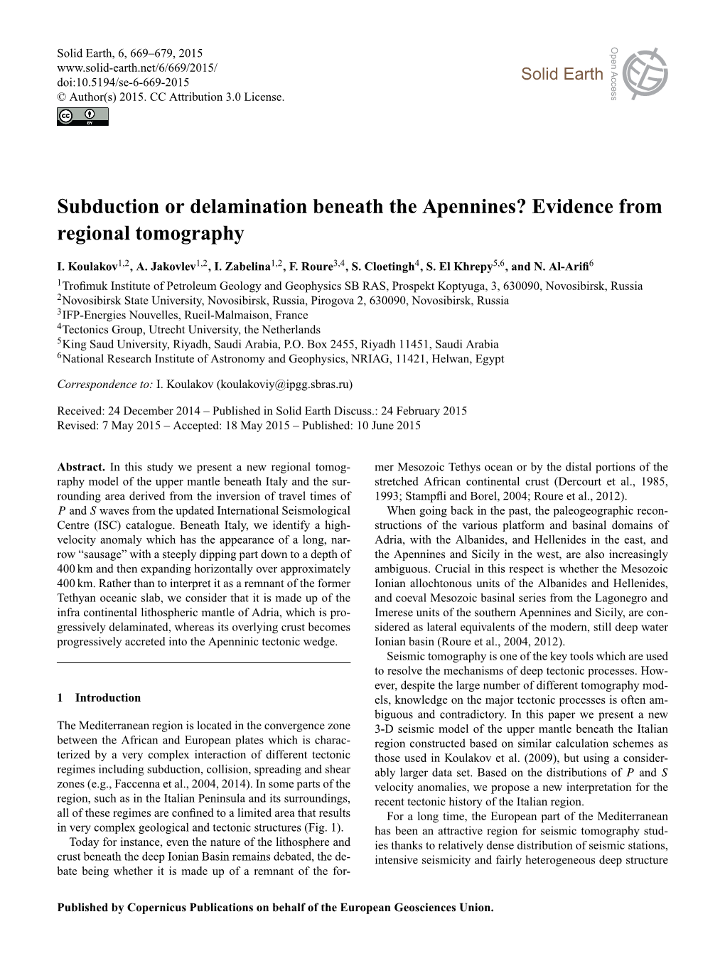 Subduction Or Delamination Beneath the Apennines? Evidence from Regional Tomography