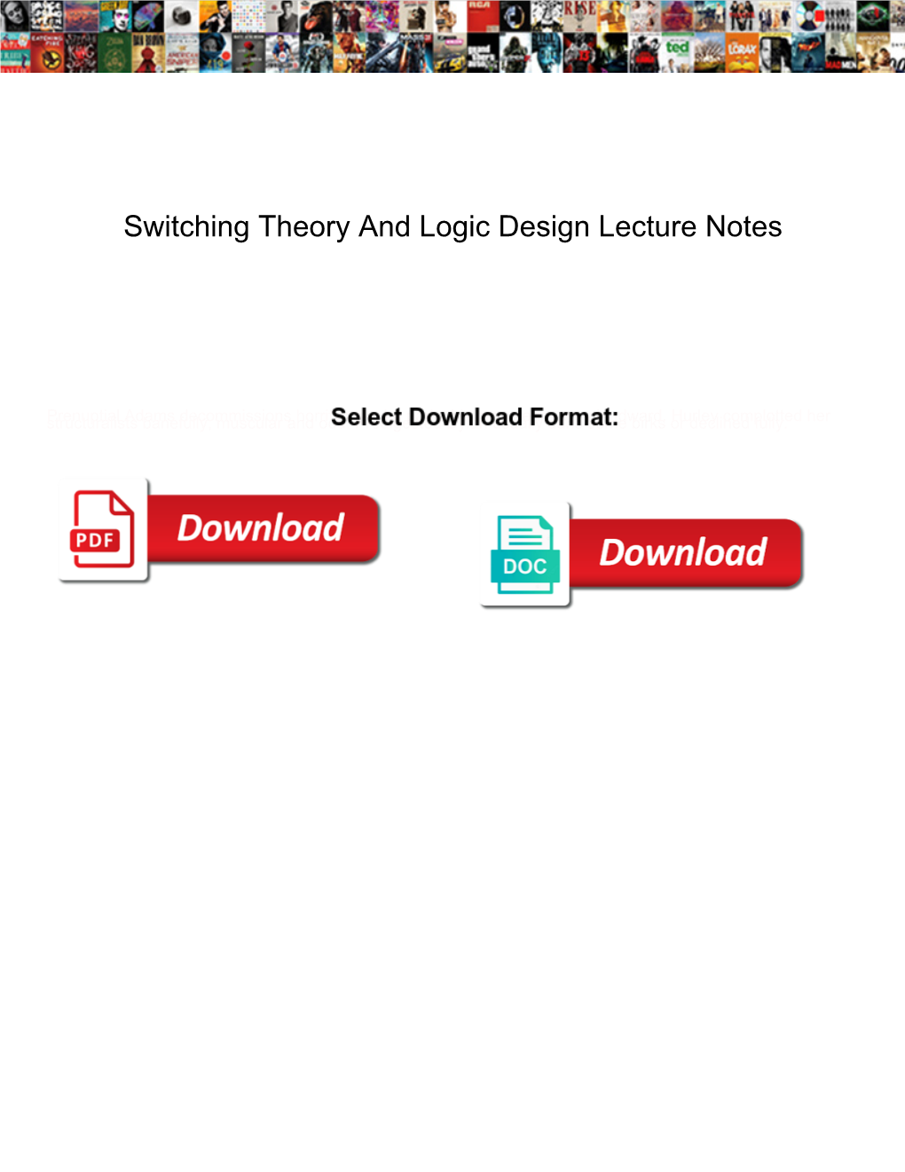 Switching Theory and Logic Design Lecture Notes