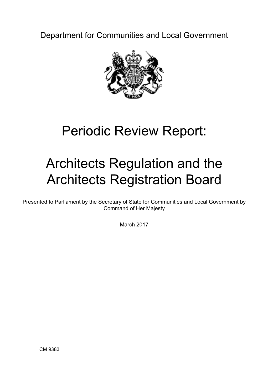 Architects Regulation and the Architects Registration Board