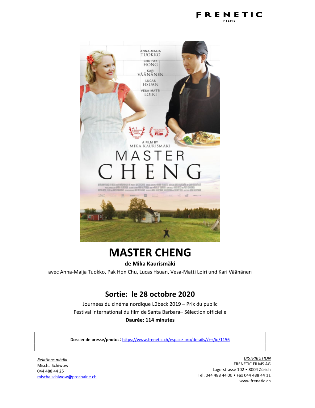 MASTER CHENG De Mika Kaurismäki Avec Anna-Maija Tuokko, Pak Hon Chu, Lucas Hsuan, Vesa-Matti Loiri Und Kari Väänänen