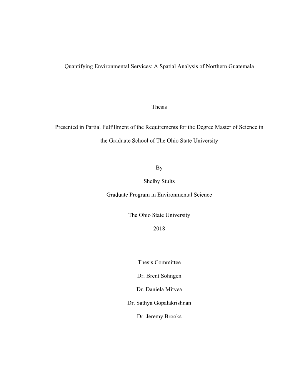 A Spatial Analysis of Northern Guatemala