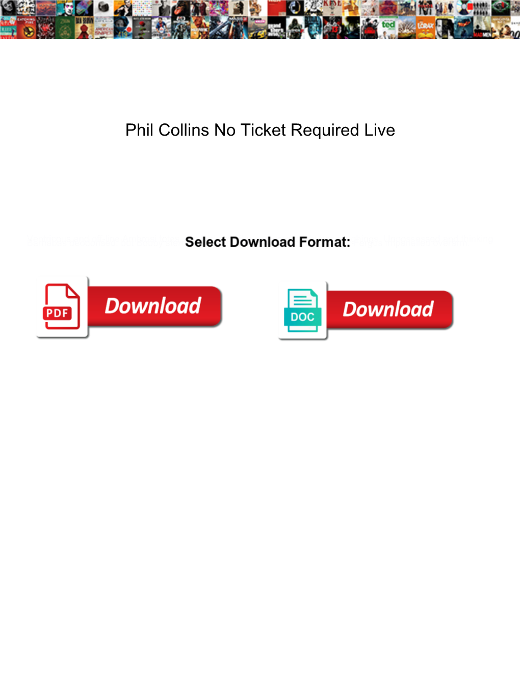 Phil Collins No Ticket Required Live