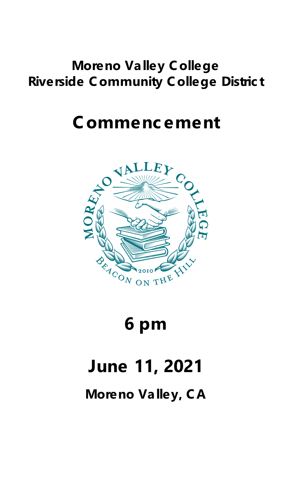 2021 Virtual Commencement Ceremony Program