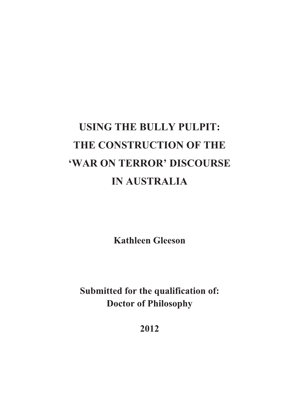 'War on Terror' Discourse in Australia