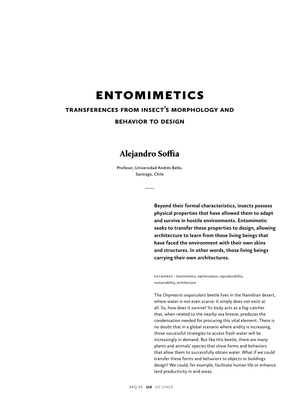 Entomimetics”2 the Technological Transfer That Is Based On