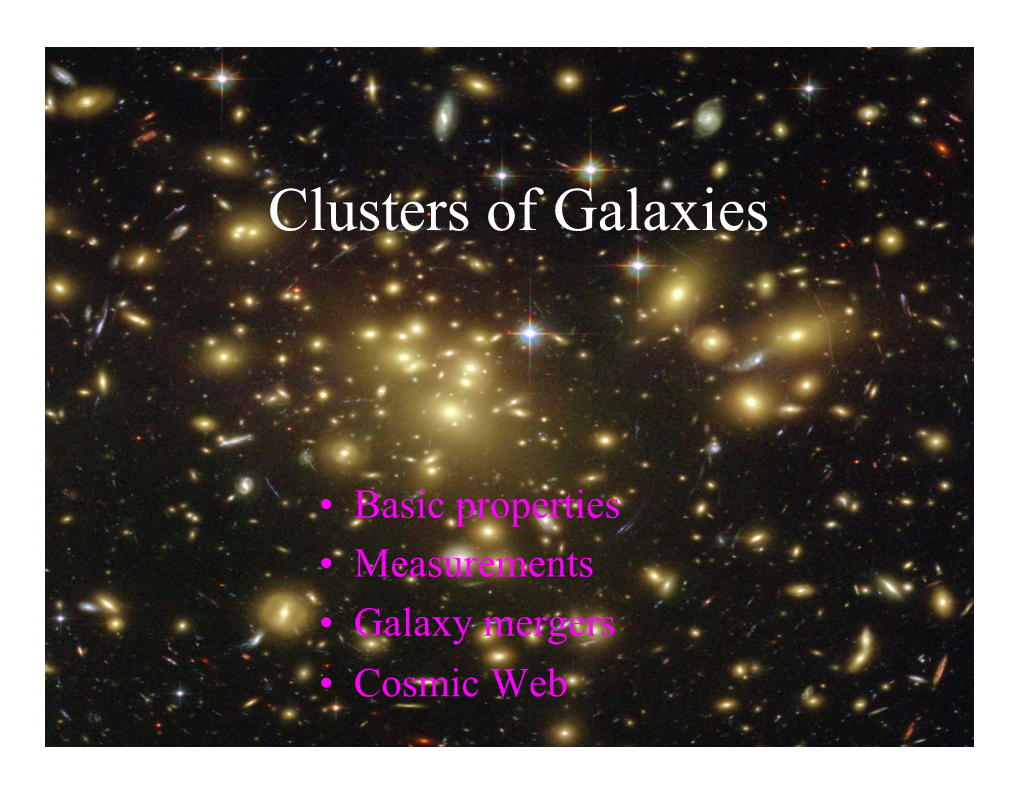 Clusters of Galaxies