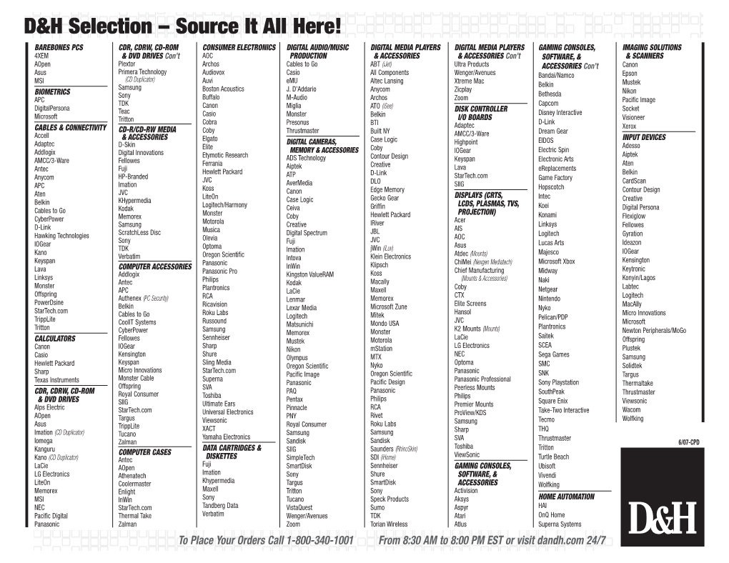 D&H Selection – Source It All Here!