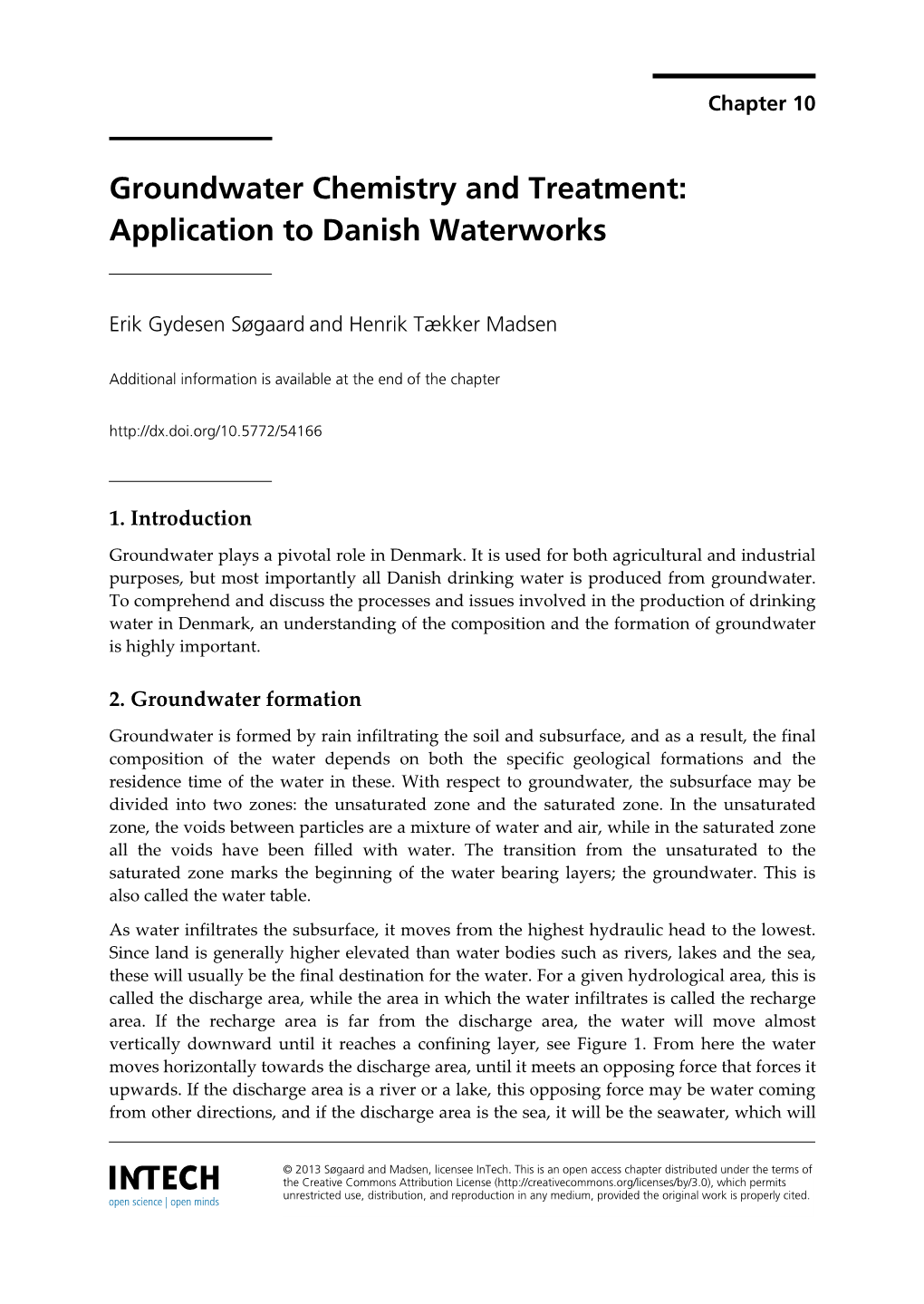 Groundwater Chemistry and Treatment: Application to Danish Waterworks