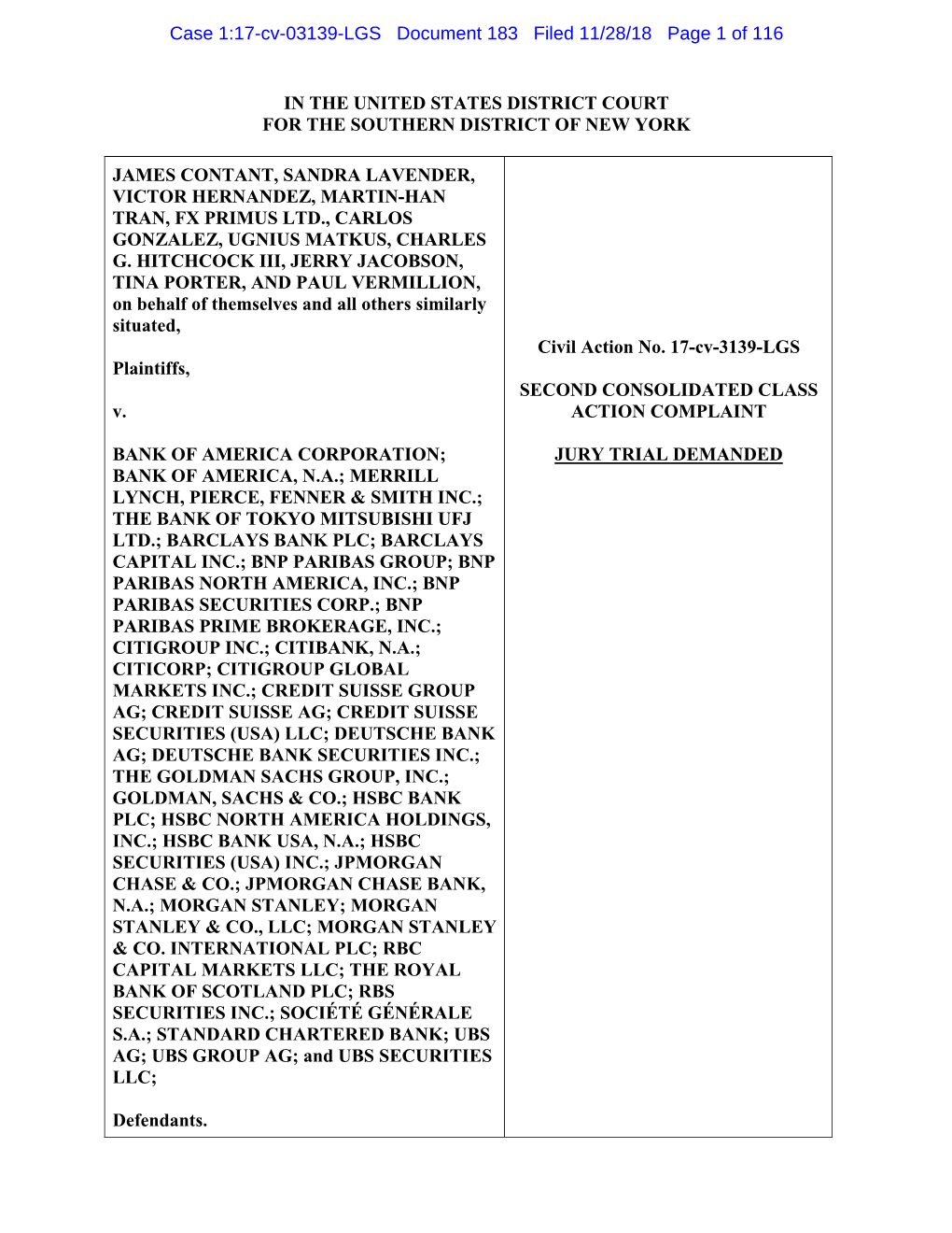 Second Consolidated Class Action Complaint