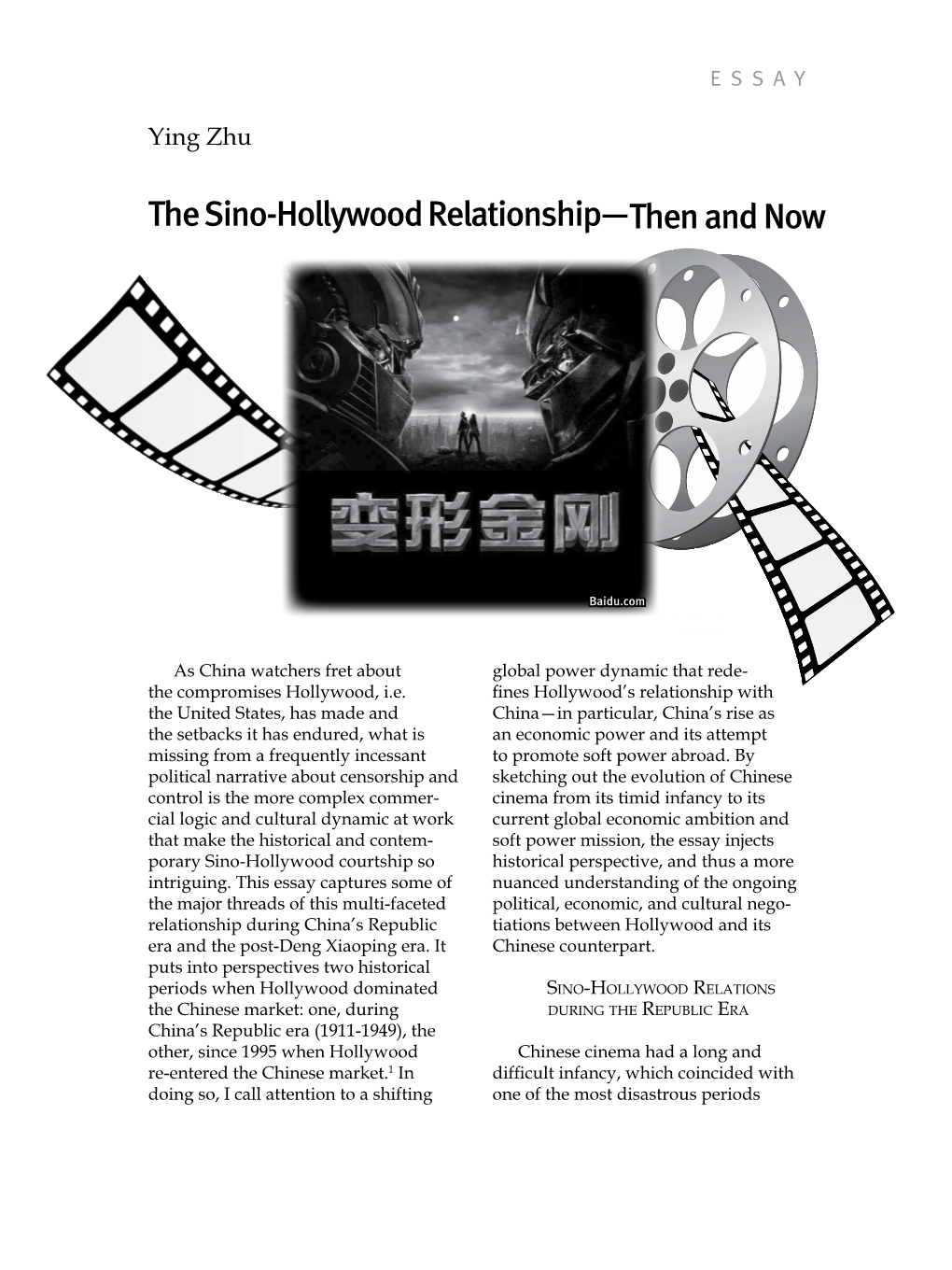 The Sino-Hollywood Relationship— Then And